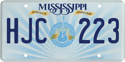 MS license plate HJC223