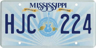 MS license plate HJC224