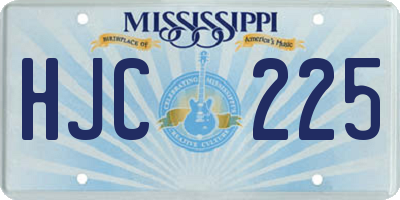 MS license plate HJC225
