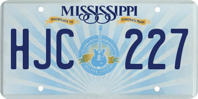 MS license plate HJC227