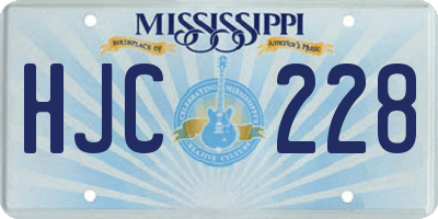 MS license plate HJC228