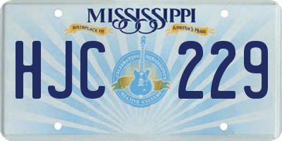 MS license plate HJC229