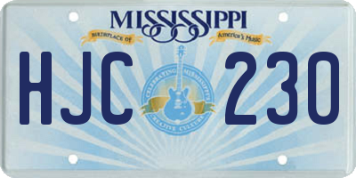 MS license plate HJC230