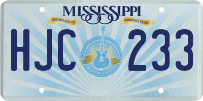 MS license plate HJC233