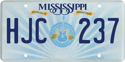 MS license plate HJC237