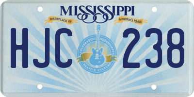 MS license plate HJC238
