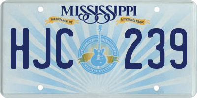 MS license plate HJC239