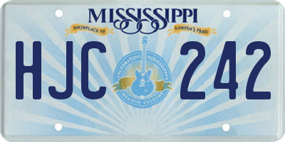 MS license plate HJC242