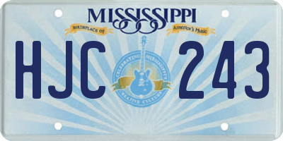 MS license plate HJC243