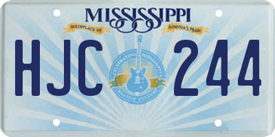 MS license plate HJC244