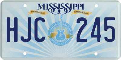 MS license plate HJC245