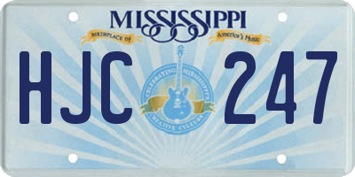 MS license plate HJC247