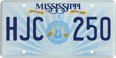 MS license plate HJC250