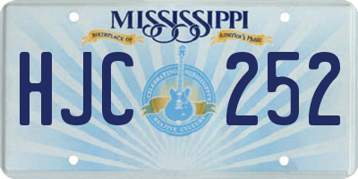 MS license plate HJC252