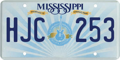 MS license plate HJC253