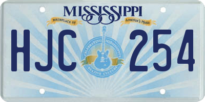 MS license plate HJC254