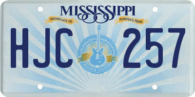 MS license plate HJC257