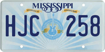 MS license plate HJC258