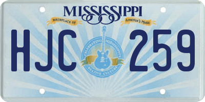 MS license plate HJC259