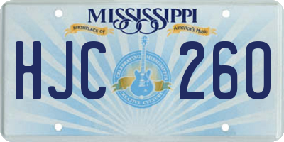 MS license plate HJC260