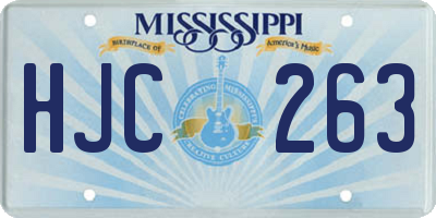 MS license plate HJC263