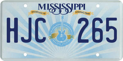 MS license plate HJC265