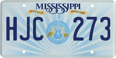 MS license plate HJC273