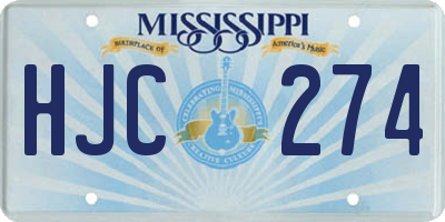 MS license plate HJC274