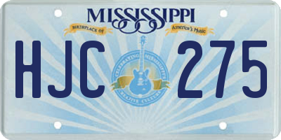 MS license plate HJC275