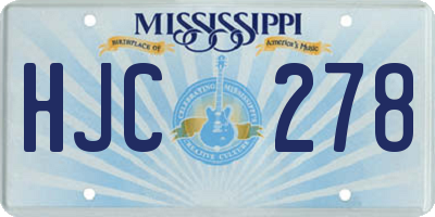 MS license plate HJC278