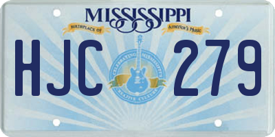 MS license plate HJC279