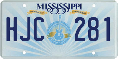 MS license plate HJC281