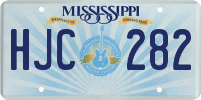 MS license plate HJC282
