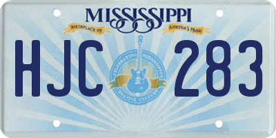 MS license plate HJC283