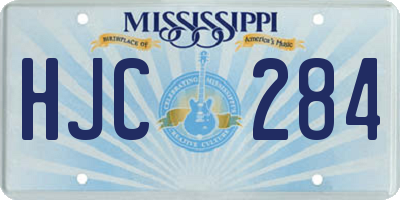 MS license plate HJC284