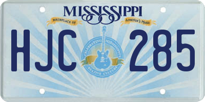 MS license plate HJC285