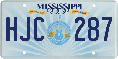 MS license plate HJC287