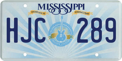 MS license plate HJC289