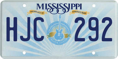 MS license plate HJC292