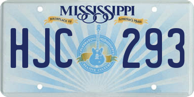 MS license plate HJC293