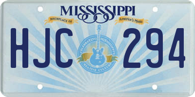 MS license plate HJC294