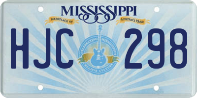 MS license plate HJC298