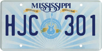 MS license plate HJC301