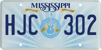 MS license plate HJC302