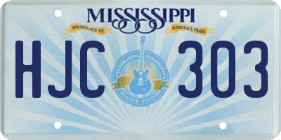 MS license plate HJC303