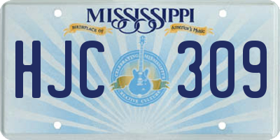 MS license plate HJC309