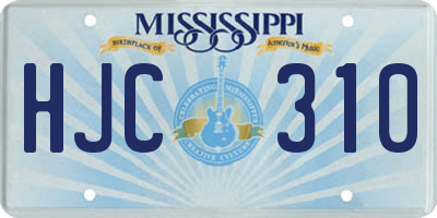 MS license plate HJC310