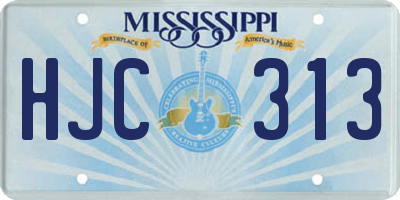 MS license plate HJC313