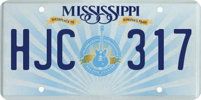 MS license plate HJC317