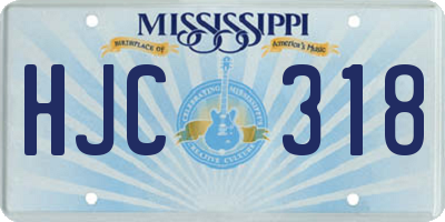 MS license plate HJC318